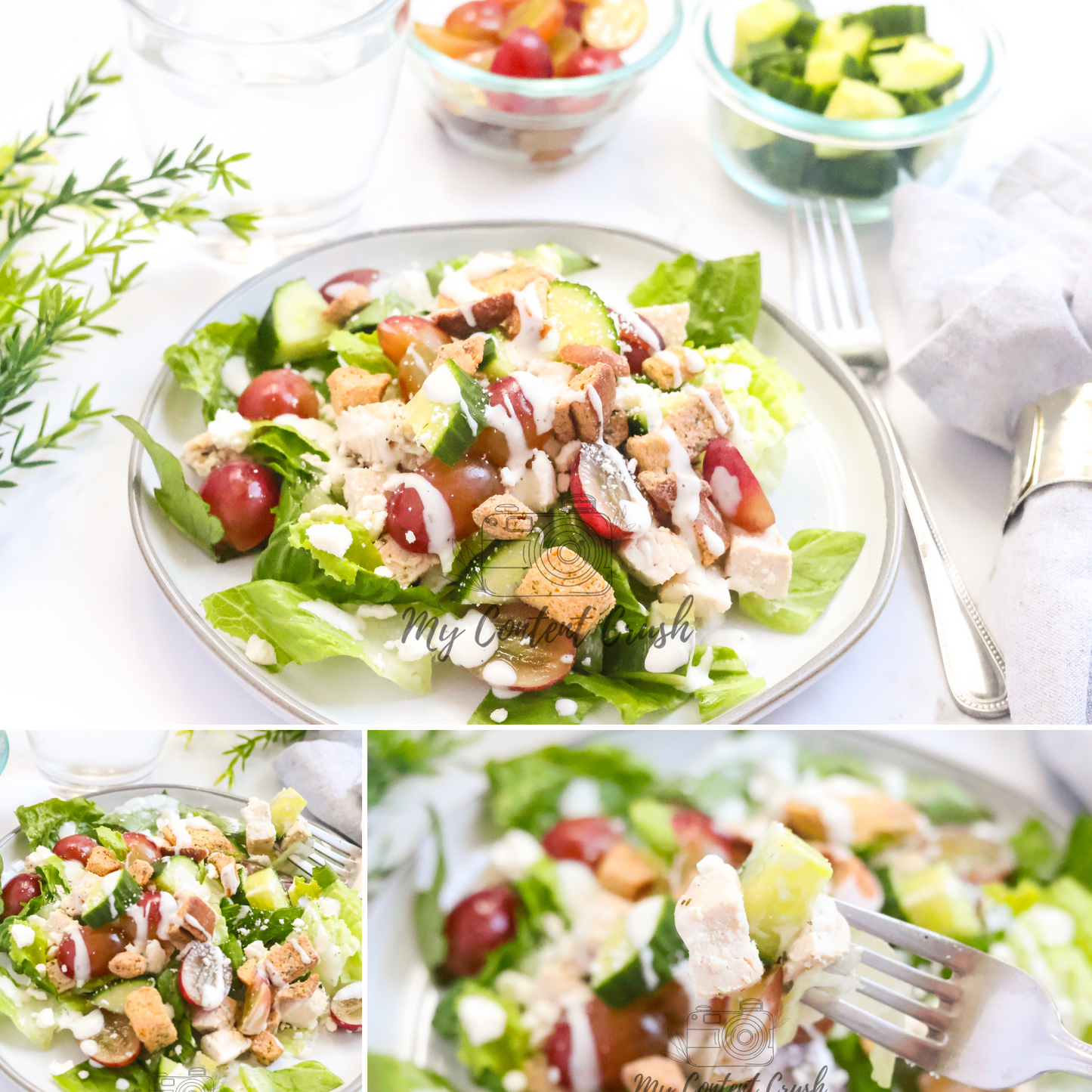 Chicken Salad with Cucumbers and Grapes Set 2