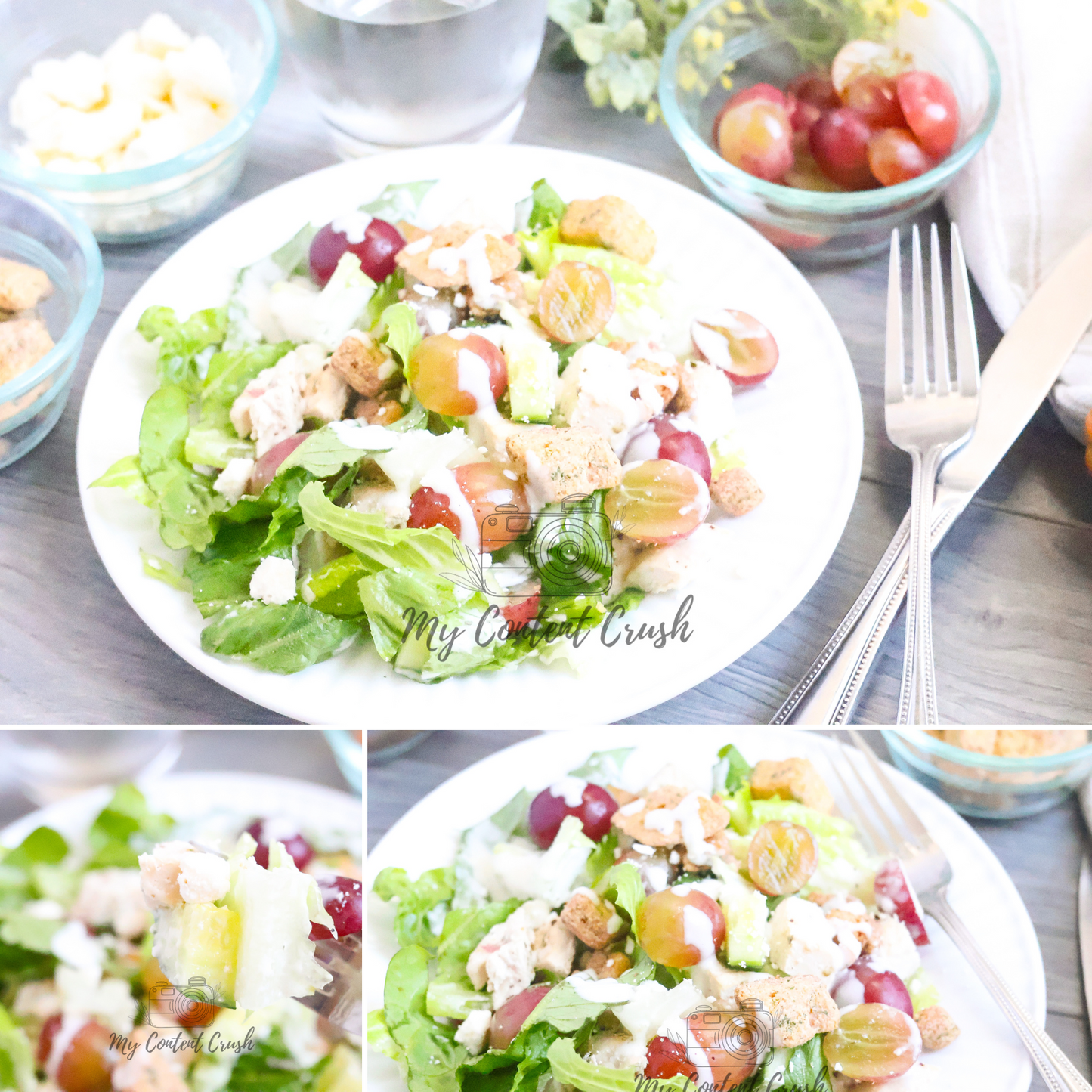 Chicken Salad with Cucumbers and Grapes Set 3