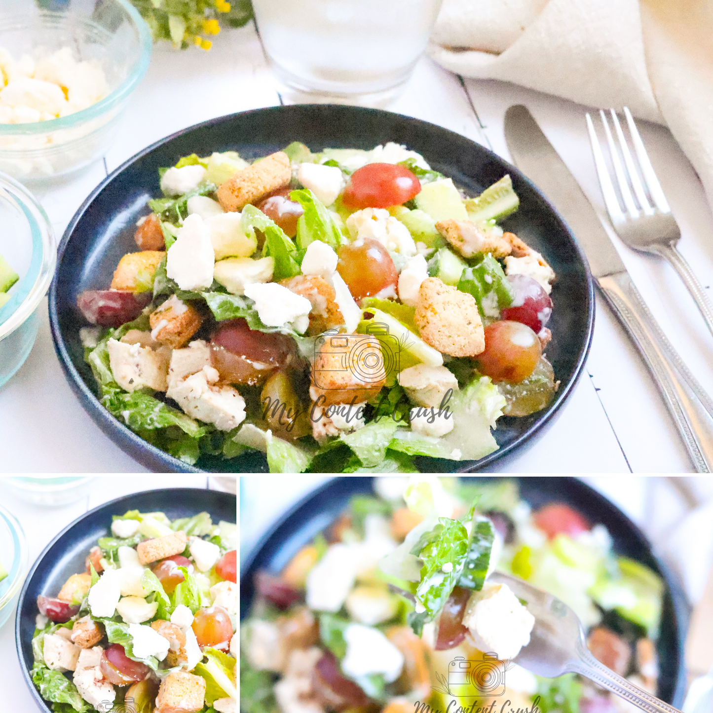 Chicken Salad with Cucumbers and Grapes Set 4