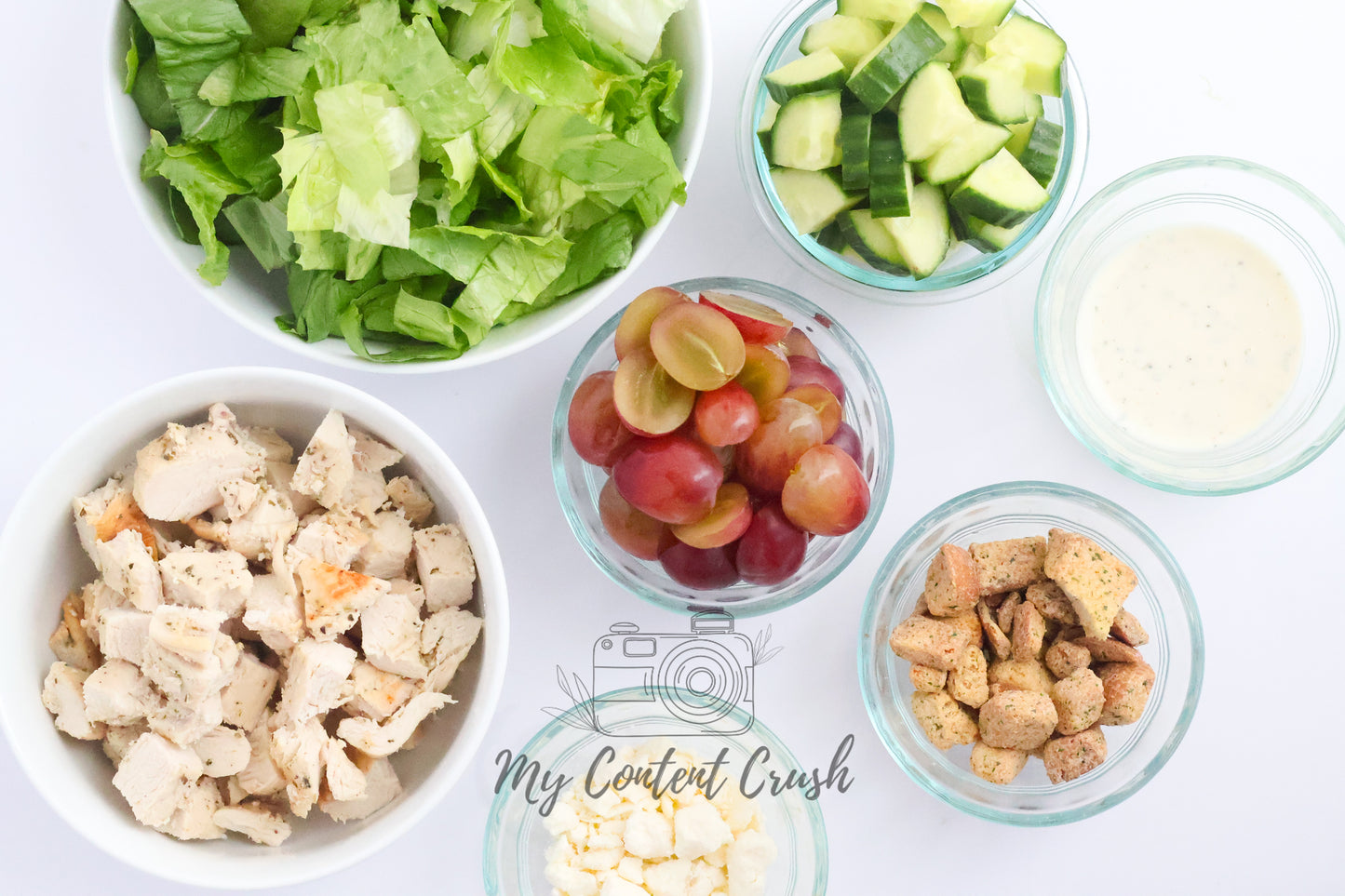 Chicken Salad with Cucumbers and Grapes Set 2