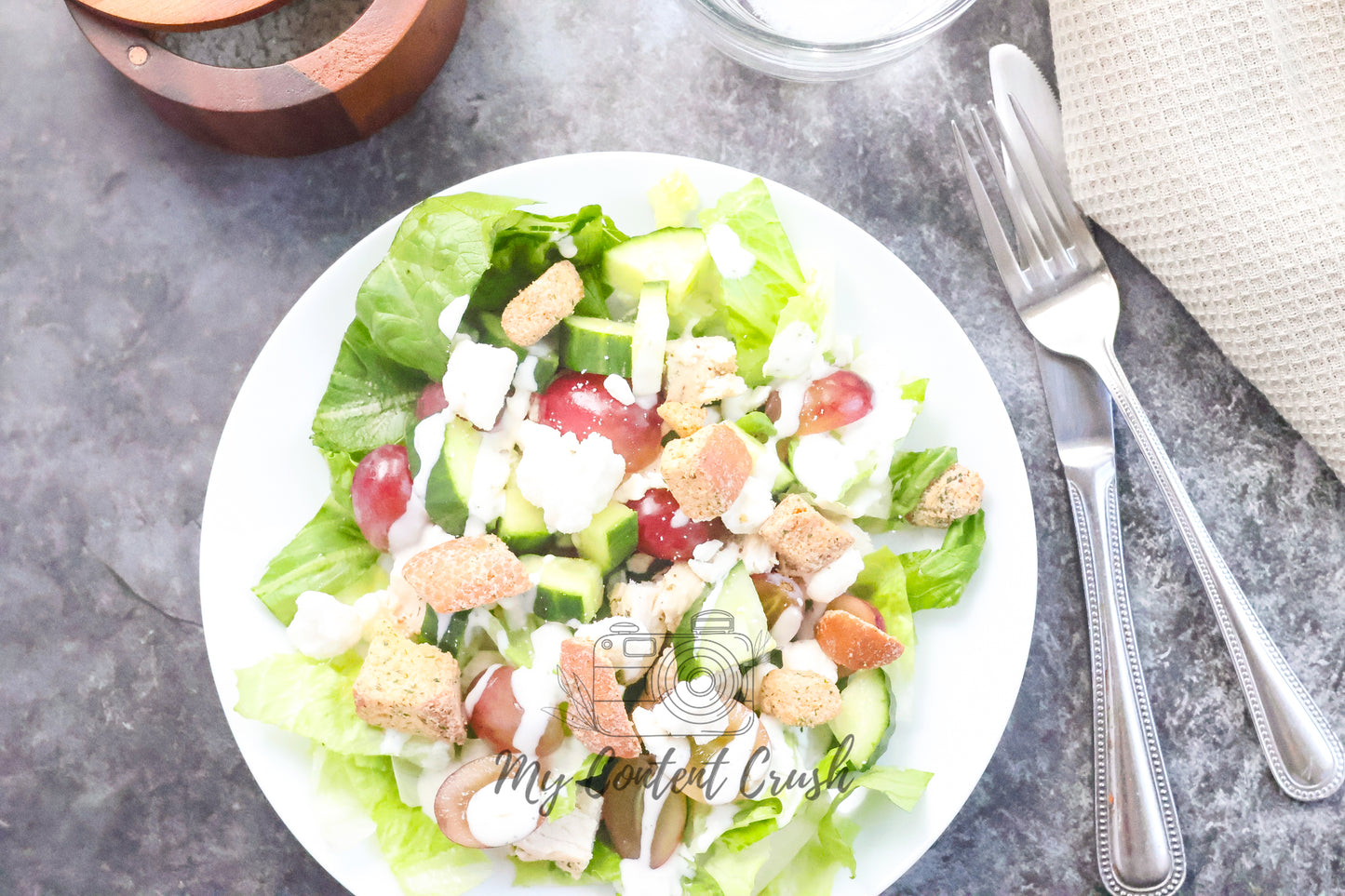 Chicken Salad with Cucumbers and Grapes Set 1