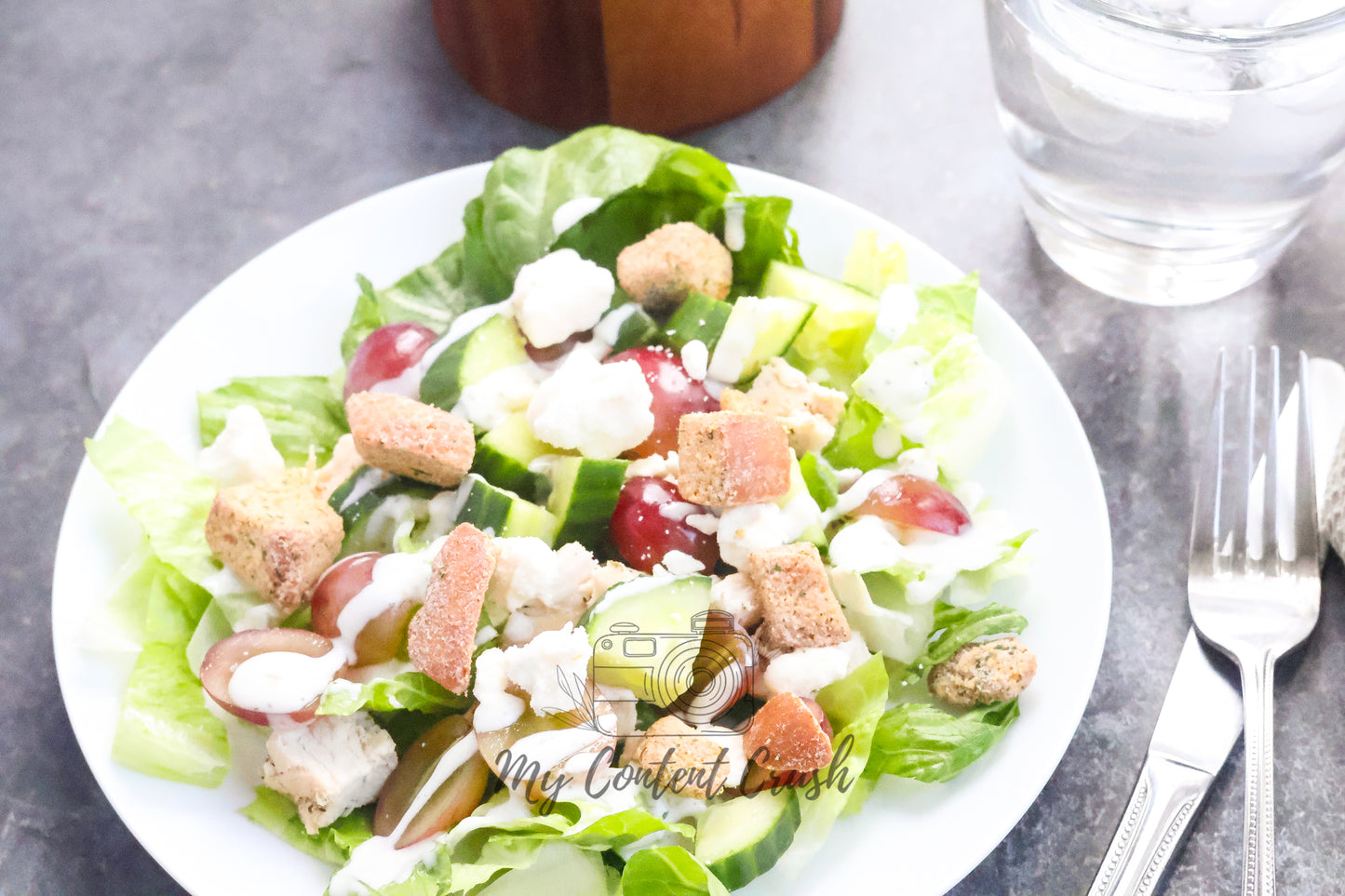 Chicken Salad with Cucumbers and Grapes Set 1