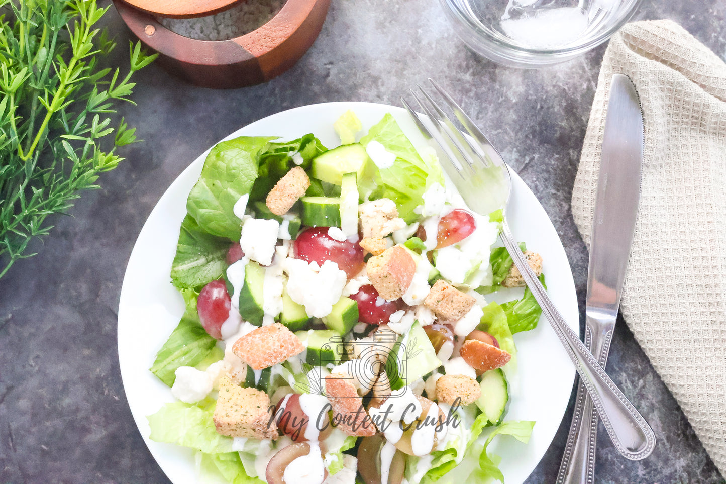 Chicken Salad with Cucumbers and Grapes Set 1