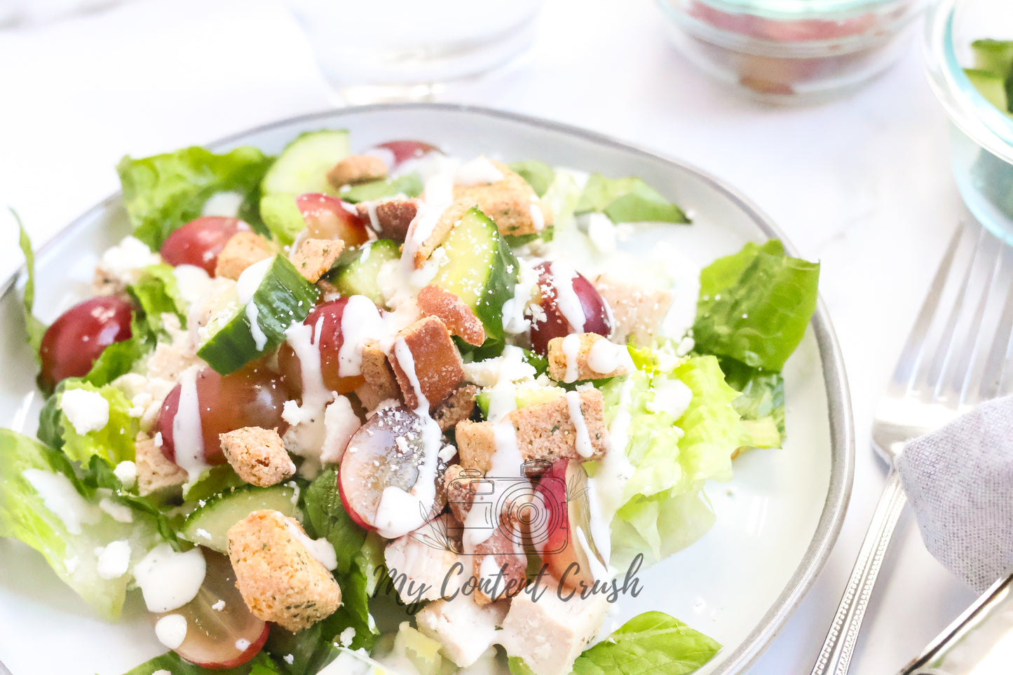 Chicken Salad with Cucumbers and Grapes Set 2