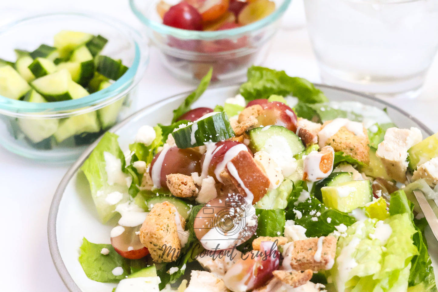 Chicken Salad with Cucumbers and Grapes Set 2