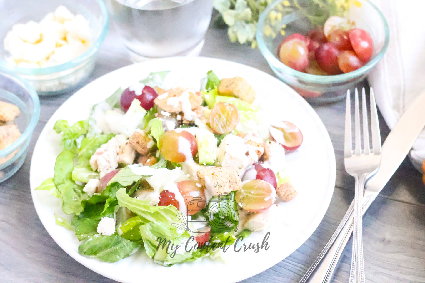 Chicken Salad with Cucumbers and Grapes Set 3