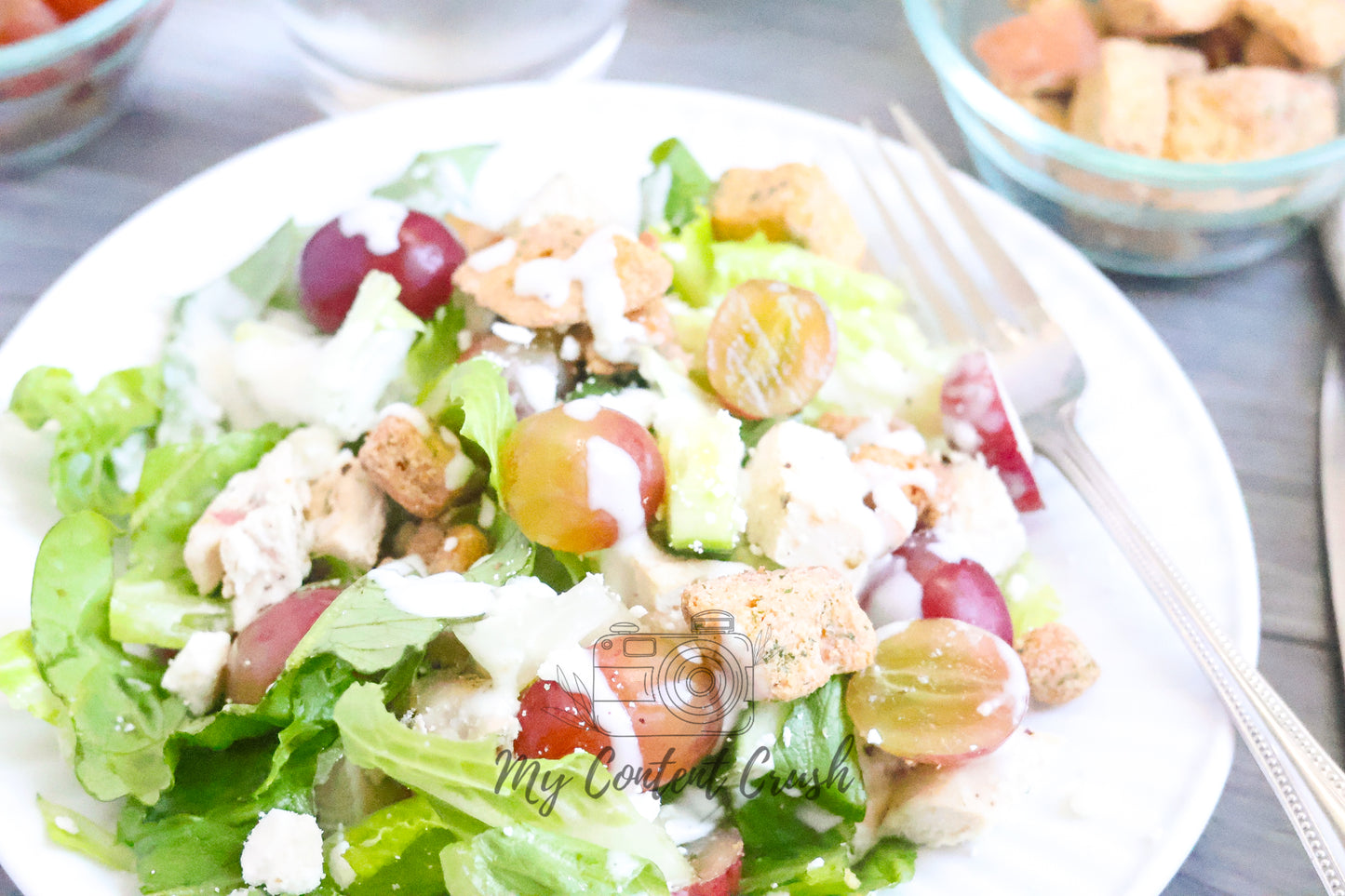 Chicken Salad with Cucumbers and Grapes Set 3