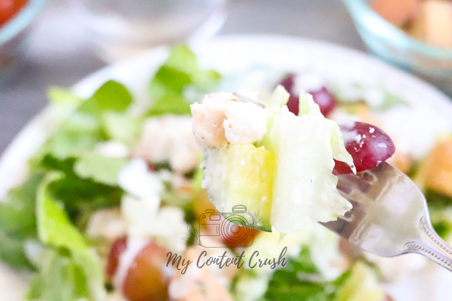 Chicken Salad with Cucumbers and Grapes Set 3