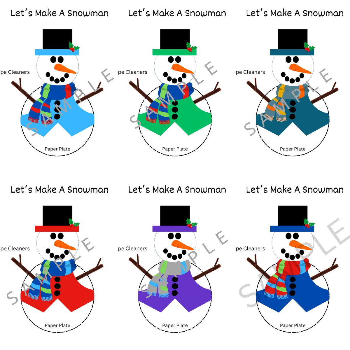 Snowman Printable Craft Set 6