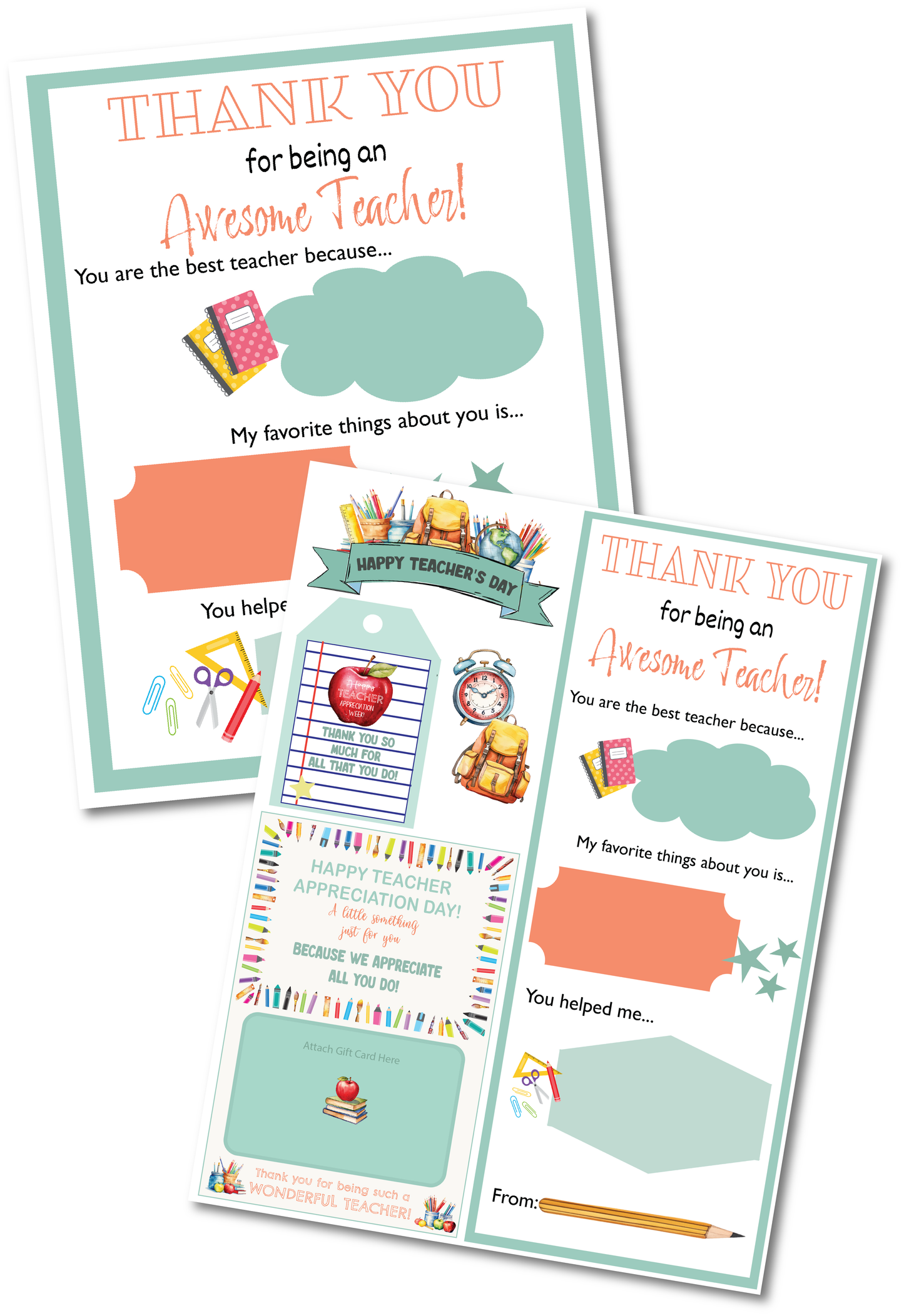 Teacher's Appreciation Printable Gift Set